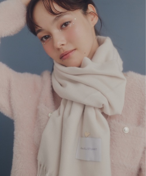 ◇ハートトッピングストール/マフラー ギフト/プレゼント（マフラー