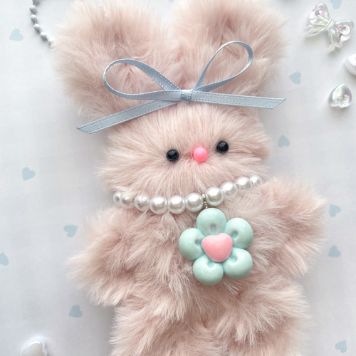 モールドールうさぎキーホルダー♡ベビーピンク(完成品) ぬいぐるみ