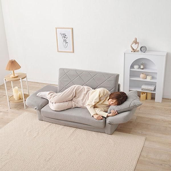 肘リクライニング コンパクトソファベッド 送料無料（北海道・沖縄