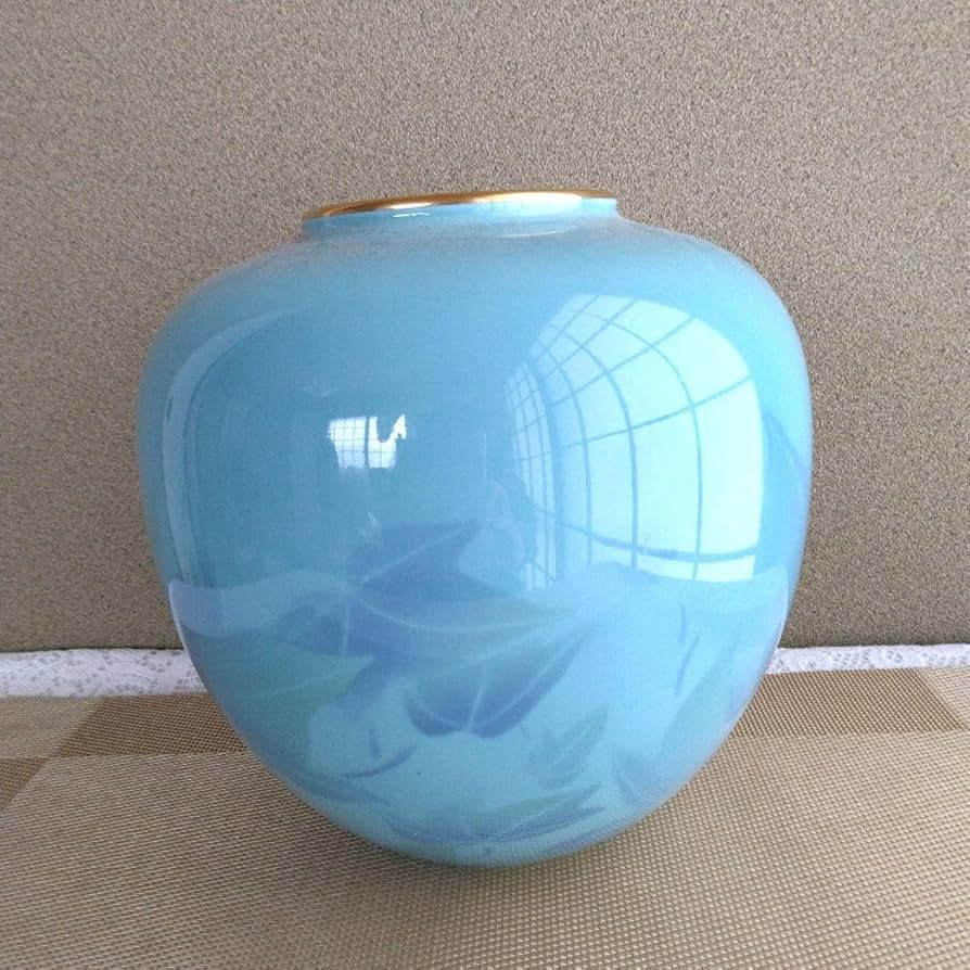 Amazon.co.jp: 深川製磁 色絵彩磁 ブルーフラワー 花瓶 有田焼