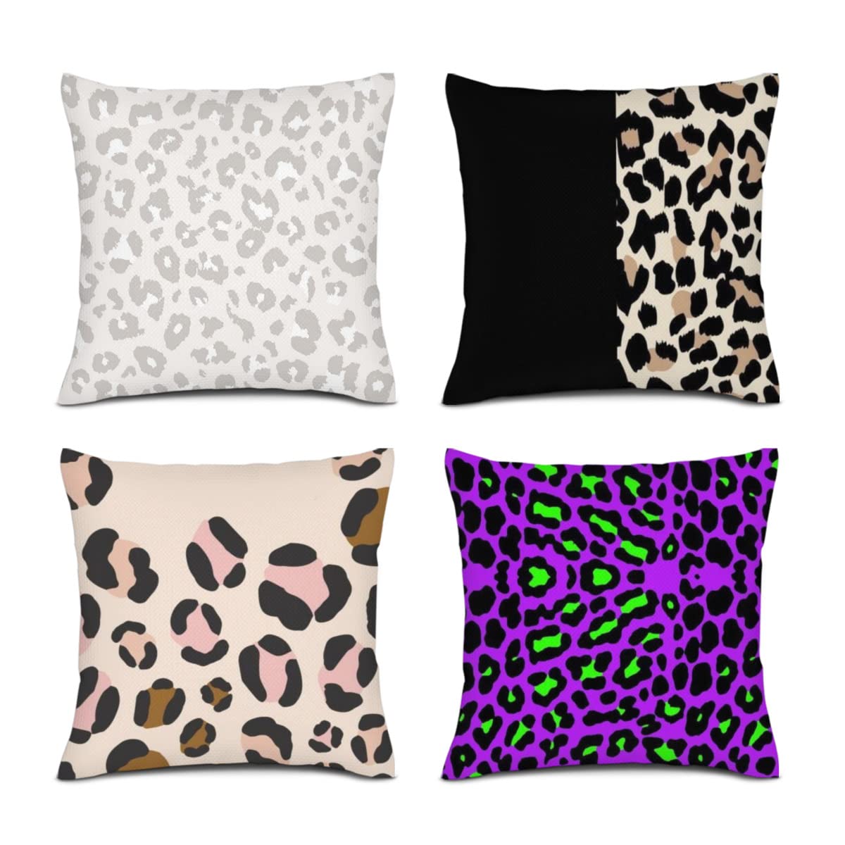 Amazon.co.jp: レオパード柄 豹柄 クッションカバー 北欧 4枚セット