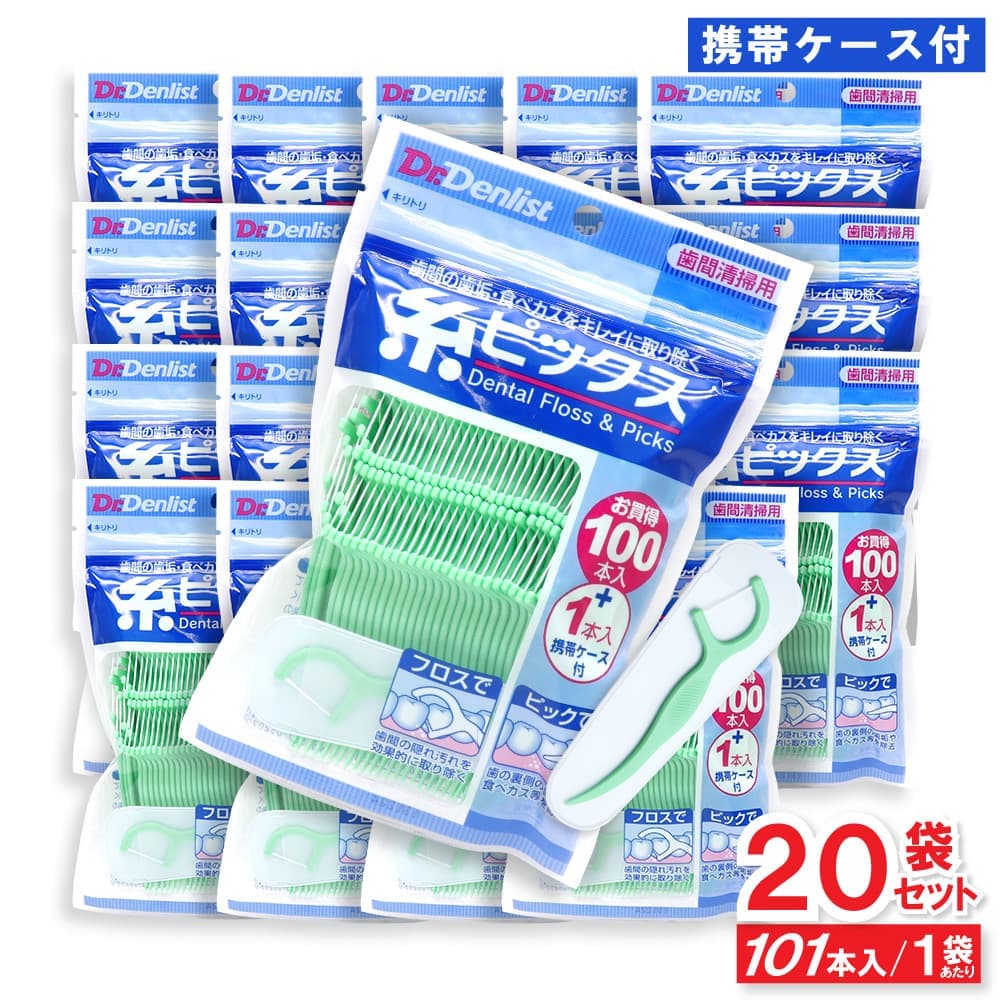 ドクターデンリスト 糸ピックス 101本入り ×20袋セット 携帯ケース付