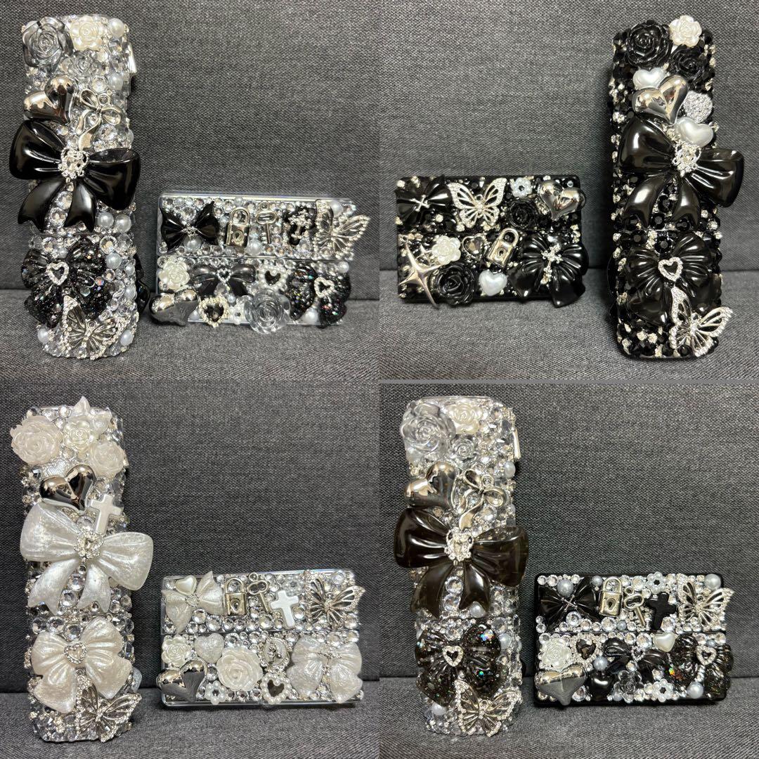 IQOS アイコス　イルマワン　イルマi ケース　デコ　ブラック×シルバー