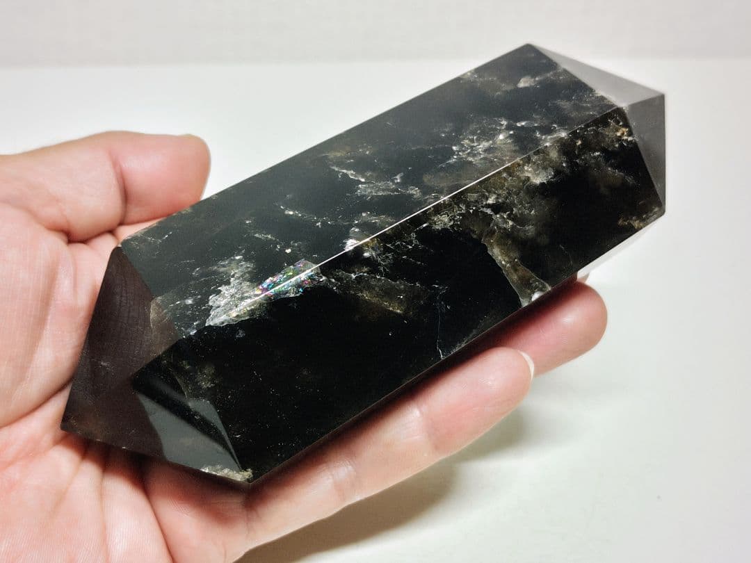 スモーキークォーツ 539g 水晶 原石 鑑賞石 自然石 誕生石 鉱物 鉱石 ナチュラルスモーキークォーツ 原石 - フラワーオブライフの、KC